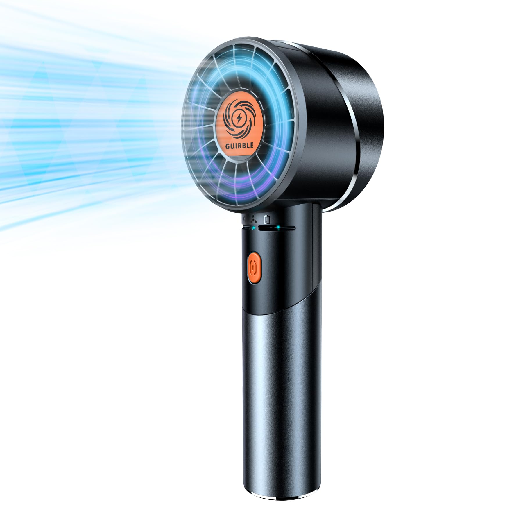 Portable Turbo Handheld Fan – 7000RPM Powerful Mini Fan | USB Rechargeable, 4 Speeds, Long Battery Life (Black)