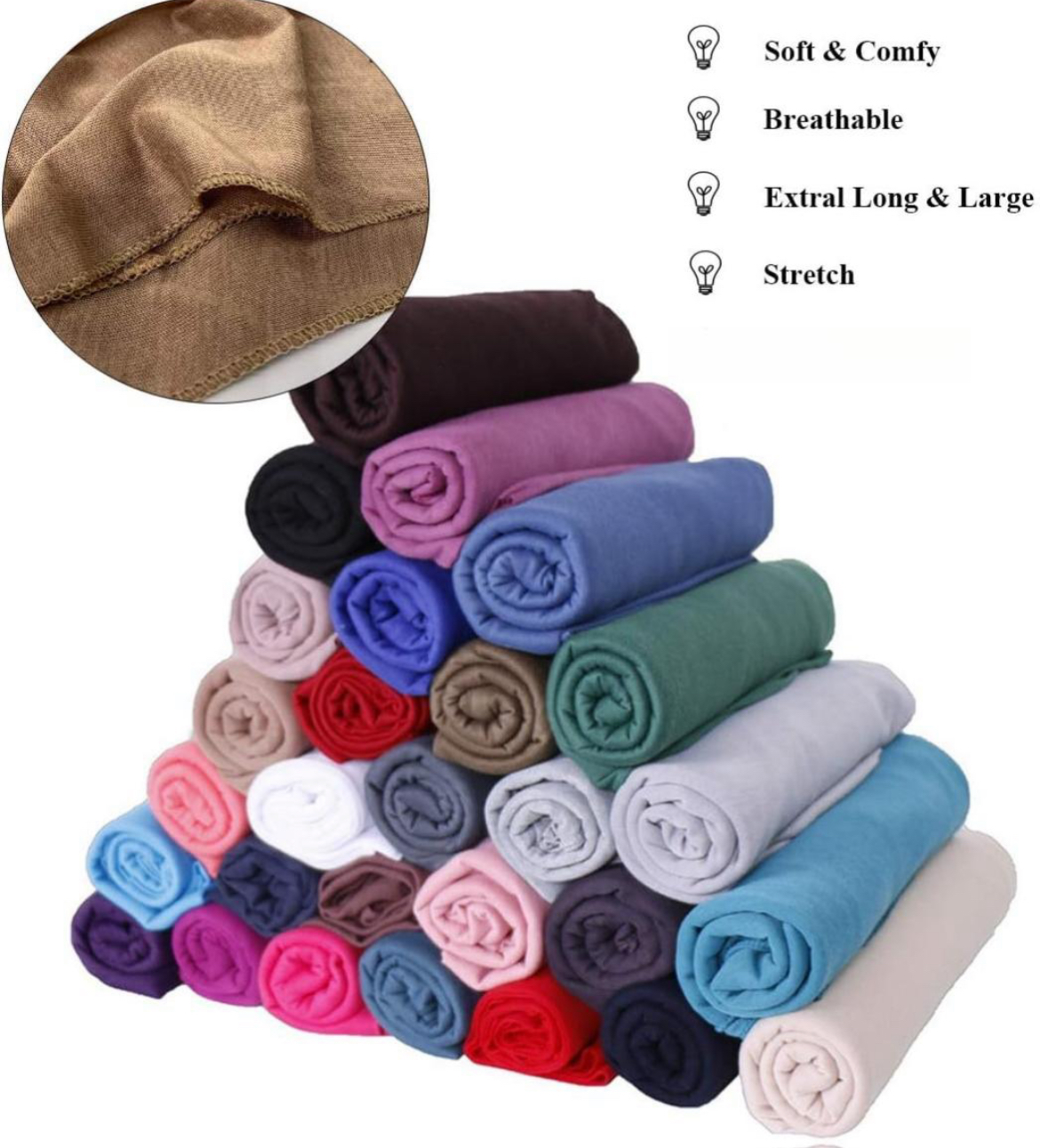 Head Wraps for Black Women – Stretch Jersey African Head Scarf, Long Turban Headwraps, 3-in-1 Soft & Comfortable Hair Wrap, Stylish Gift for Women & Postpartum Moms - Image 3