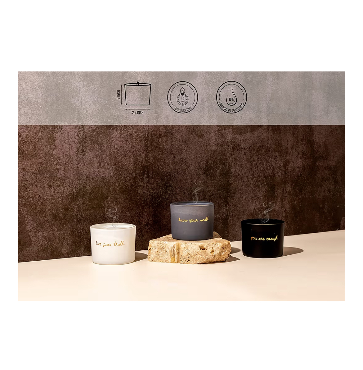 Aromatherapy Candle Gift Set – Natural Soy Wax Scented Candles with Essential Oils for Stress Relief & Relaxation – Hand-Poured, Non-Toxic, Long-Lasting Candles for Women, Spa, Home & Gifts - Image 3