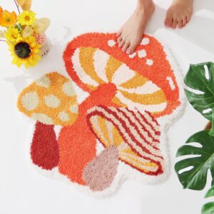 Cute Mushroom Bath Mat – Soft, Fun, Non-Slip, Washable, Absorbent, Durable Rug for Kids and Adults