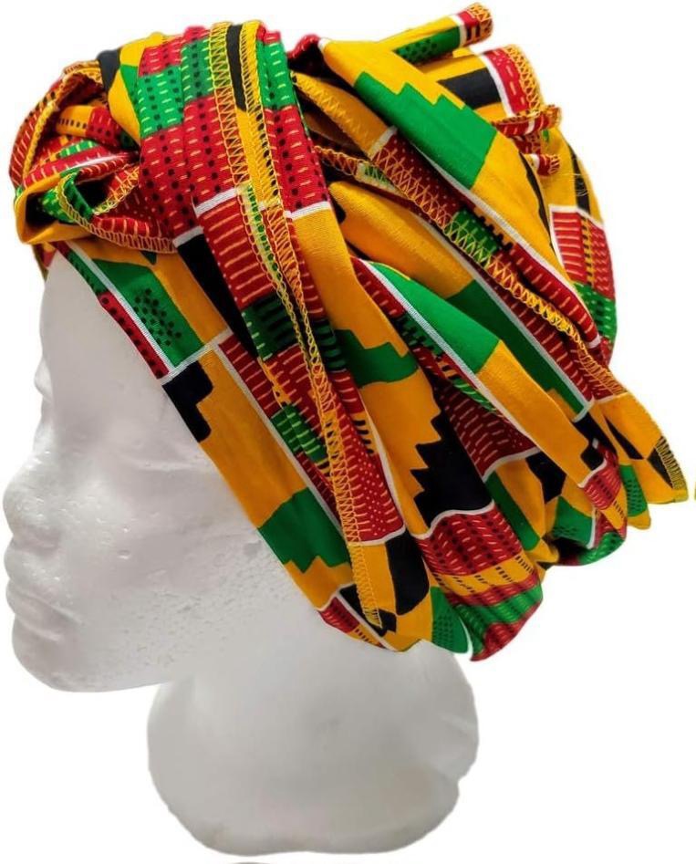 NOVARENA Ankara African Print Soft Headwraps Headband Long Hair Head Wrap Scarf Turban Tie Jersey Knit African Head Wraps for Women 70" x 33" Polyester Microfiber Lightweight Breathable - Image 6