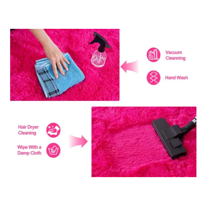 Hot Pink Shaggy Area Rug 4x6 – Soft, Fluffy Carpet for Bedroom & Living Room – Cozy Fuzzy Indoor Rug for Kids, Girls, Boys – Plush Decorative Floor Mat - Image 5