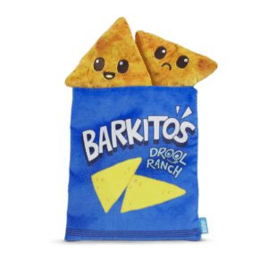 BARK Drool Ranch Chips Holiday Plush Dog Toy – 3-in-1 Squeaky & Crinkle Toy for Medium Dogs, Treat-Hiding Interactive Boredom Buster from BarkBox