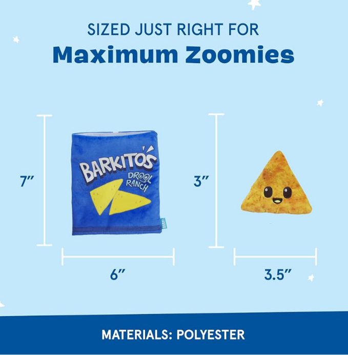 BARK Drool Ranch Chips Holiday Plush Dog Toy – 3-in-1 Squeaky & Crinkle Toy for Medium Dogs, Treat-Hiding Interactive Boredom Buster from BarkBox - Image 2