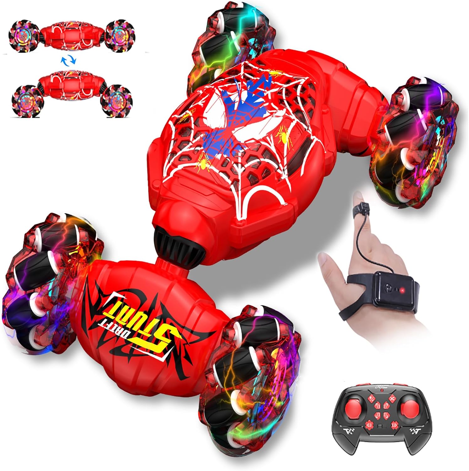 Nikuku RC Stunt Car – 4WD, Gesture Control, Lights & Music (Ages 6–12) Perfect for Birthday and Christmas Gift