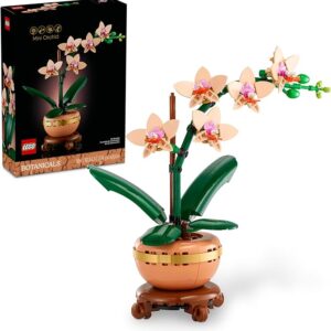 LEGO Botanicals Mini Orchid Building Set 10343 – Artificial Orchid Flower for Home Decor, Adults 18+, Desk & Table Decoration, Botanical Collection Gift for Women & Men