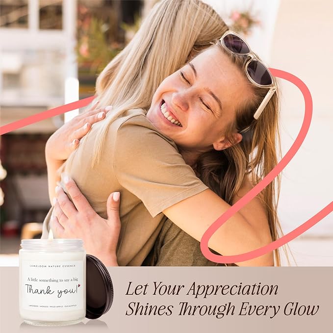 Thank You Candle Gift for Women & Men – 9oz Lavender Scented Soy Candle – Appreciation Gift for Teacher, Coworker, Boss, Nurse, Friend, or Hostess – Relaxing Aromatherapy Thank You Gift for Christmas or Any Occasion - Image 4