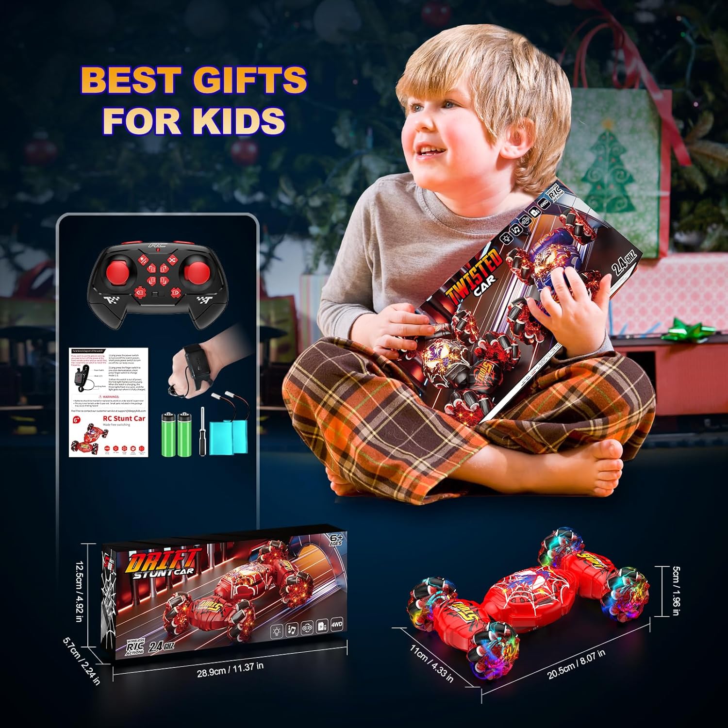 Nikuku RC Stunt Car – 4WD, Gesture Control, Lights & Music (Ages 6–12) Perfect for Birthday and Christmas Gift - Image 7