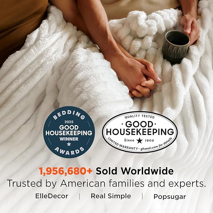 Bedsure GentleSoft Fleece Throw Blanket – White/Off-White 50x60”, Cozy Couch Throw for Women & Girls, Birthday, Dorm, Graduation, or Home Decor Gift - Image 4