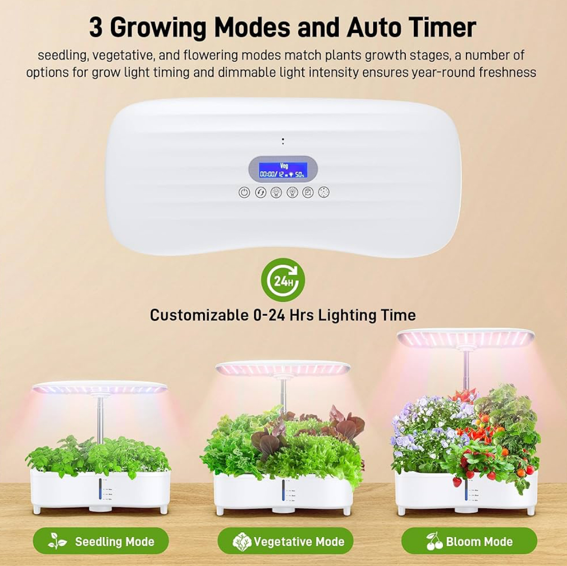 Hydroponics Growing System Kit – 15-Pod Indoor Garden with Misting Technology, 48W Grow Light, 5L Water Tank & Smart Timer | Herb Garden Starter Kit for Home, Apartment & Gardening Gifts for Men & Women - Image 5
