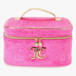 Juicy Couture Hot Pink Velour Makeup Bag – Heart & Crown Train Case Organizer