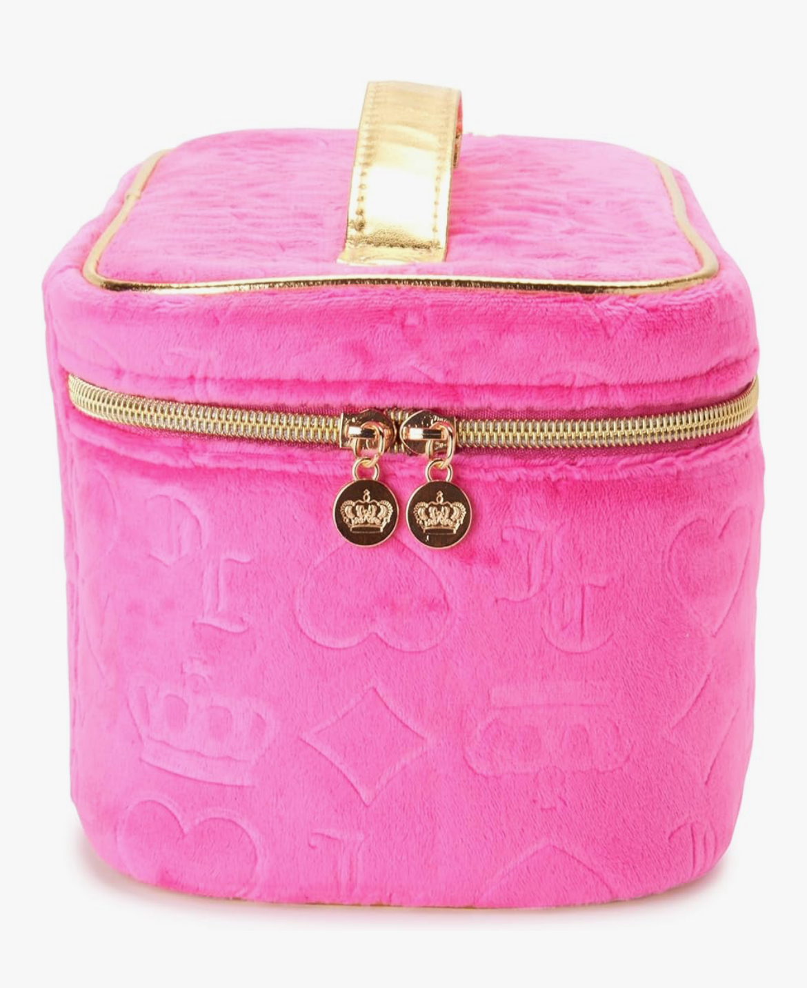 Juicy Couture Hot Pink Velour Makeup Bag – Heart & Crown Train Case Organizer - Image 3