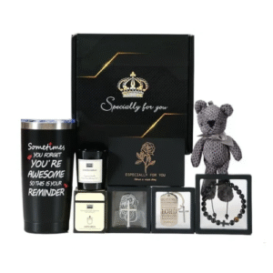 Premium Birthday Gifts for Men – Luxury Gift Box Set with Tumbler, Bracelet, Candle, Necklace, Bear & Accessories – Unique Gift Basket for Husband, Dad, Son, Boyfriend, Friends & Coworkers