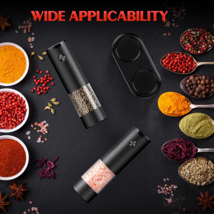 Electric Salt & Pepper Grinder Set – Automatic Battery-Powered Mills with LED Light, Adjustable Coarseness, Large Capacity, Ceramic Blades – Modern Kitchen Essential & Housewarming Gift - Image 2