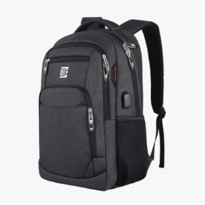 Slim Laptop Backpack for Women & Men – Water-Resistant Business Travel Bag with USB Charging Port, Anti-Theft Design, Lightweight College Computer Backpack Fits 15.6 Inch Laptop & Notebook – Black