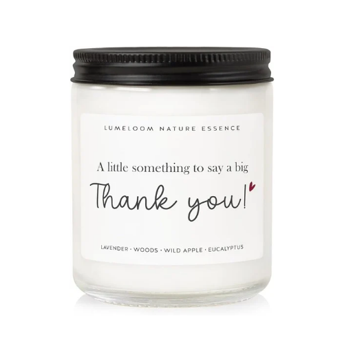 Thank You Candle Gift for Women & Men – 9oz Lavender Scented Soy Candle – Appreciation Gift for Teacher, Coworker, Boss, Nurse, Friend, or Hostess – Relaxing Aromatherapy Thank You Gift for Christmas or Any Occasion